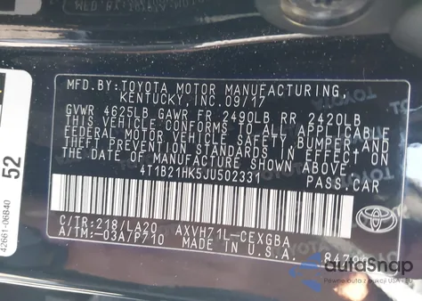 2018 Toyota Camry Hybrid Xle из США, поврежденный, VIN 4T1B21HK5JU502331